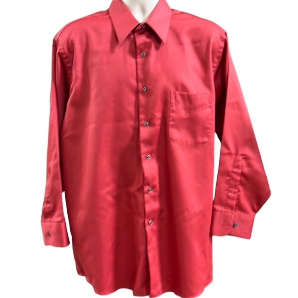 Geoffrey Beene Men’s Sateen Long Sleeve Button Front Shirt / Size XL